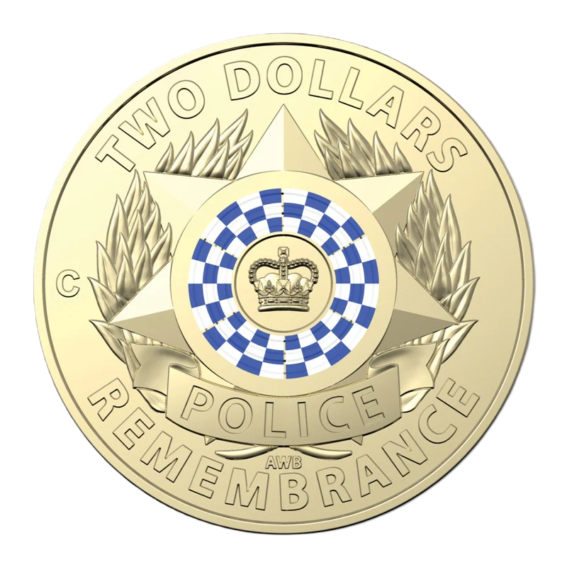 2019 Royal Australian Mint Police Remembrance Coloured C MintMark Coin in card