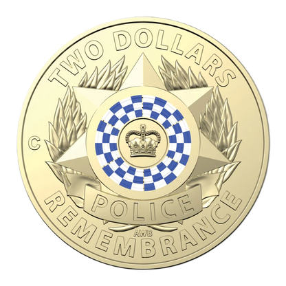 2019 Royal Australian Mint Police Remembrance Coloured C MintMark Coin in card