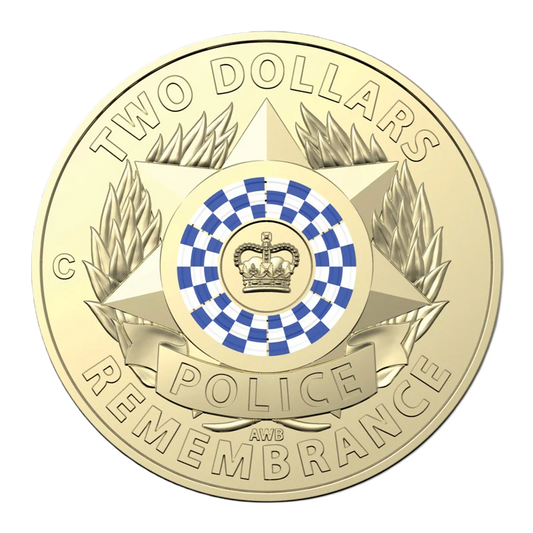 2019 Royal Australian Mint Police Remembrance Coloured C MintMark Coin in card
