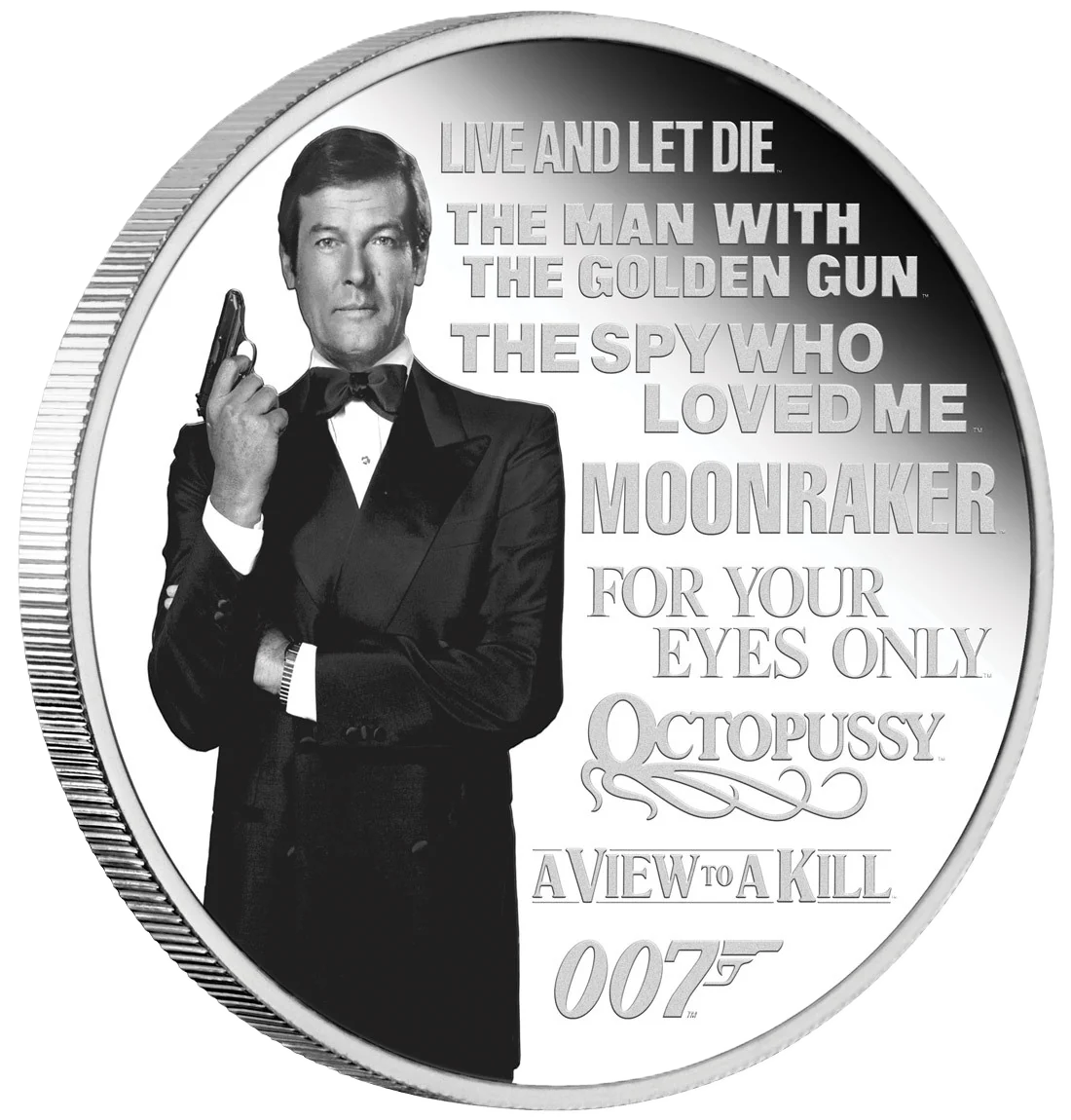 2022 Perth Mint  James Bond Legacy Roger Moore 1oz Silver Proof Coloured Coin