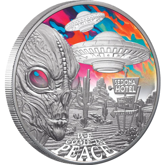2024 NIUE Alien Encounters $1 1oz Silver Proof Coloured Coin