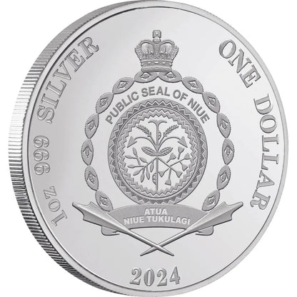 2024 NIUE Alien Encounters $1 1oz Silver Proof Coloured Coin