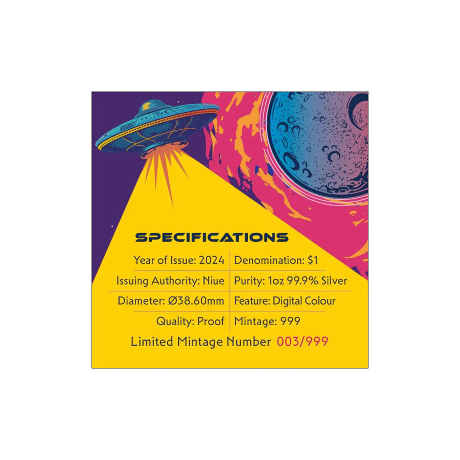 2024 NIUE Alien Encounters $1 1oz Silver Proof Coloured Coin