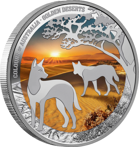 2026 Niue Colours of Australia Golden Deserts 1oz Silver Proof Coloured Coin