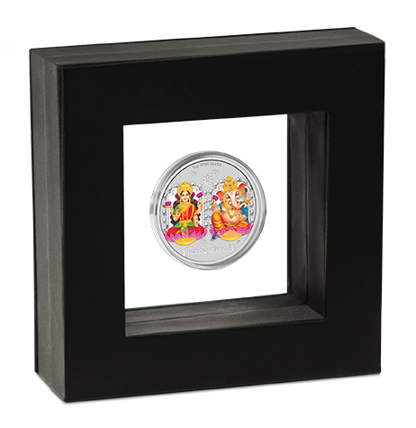 2017 & 2019 Perth Mint Happy Diwali 1oz Silver Coloured 2 Coin Collection