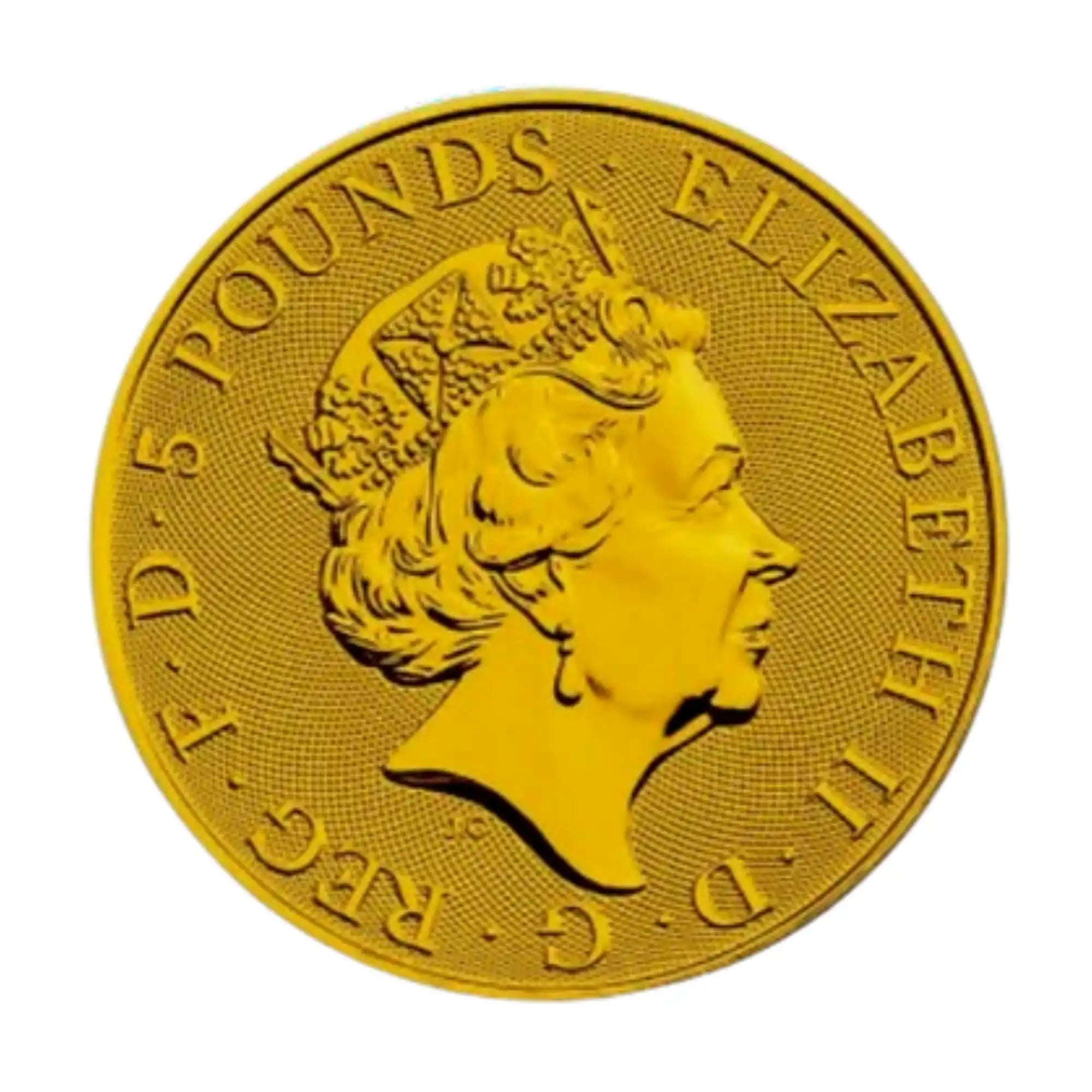2022 United Kingdom Tudor Beasts Lion of England Flag 2oz Silver Gold Plated BU Coin