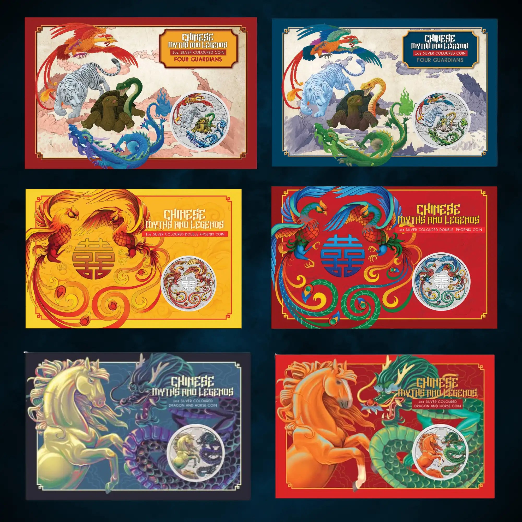 2024-2026 Chinese Myths & Legends 1oz Silver 6 Coin Collection