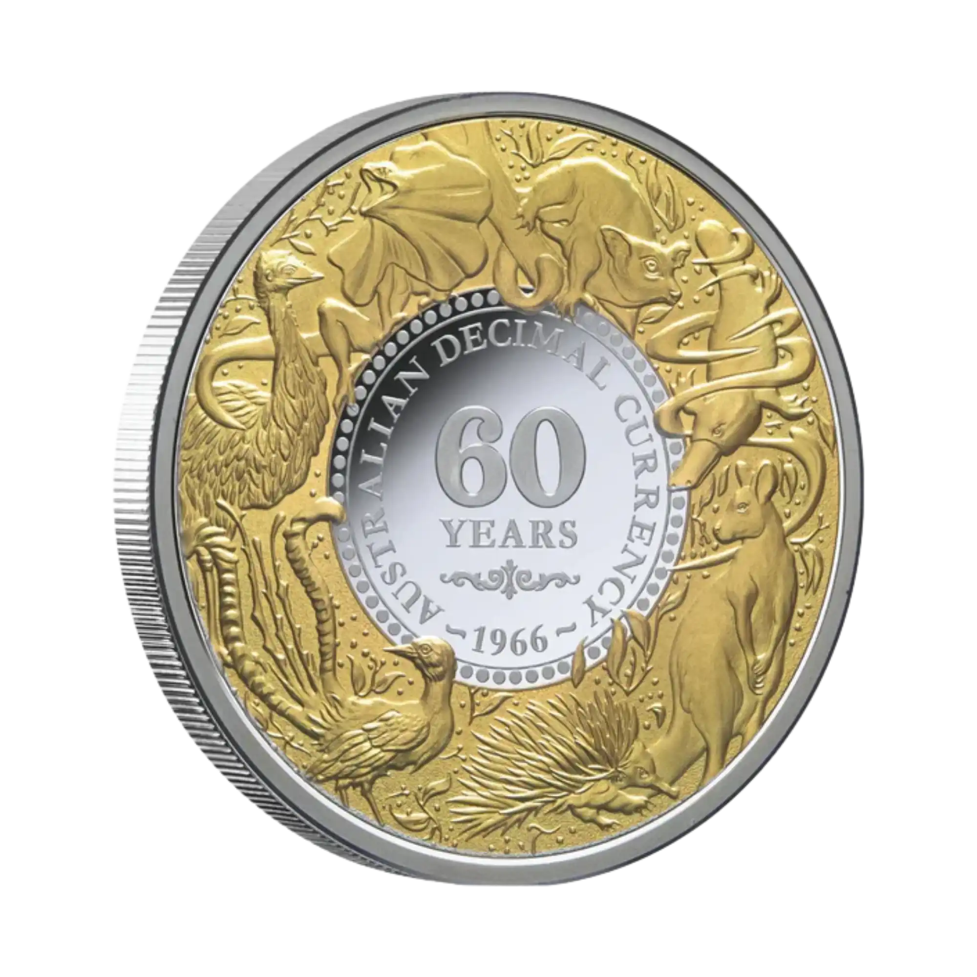 2026 Niue Decimal Currency 60th Anniversary Wildlife 1oz Silver Proof Gold-Plated Coin