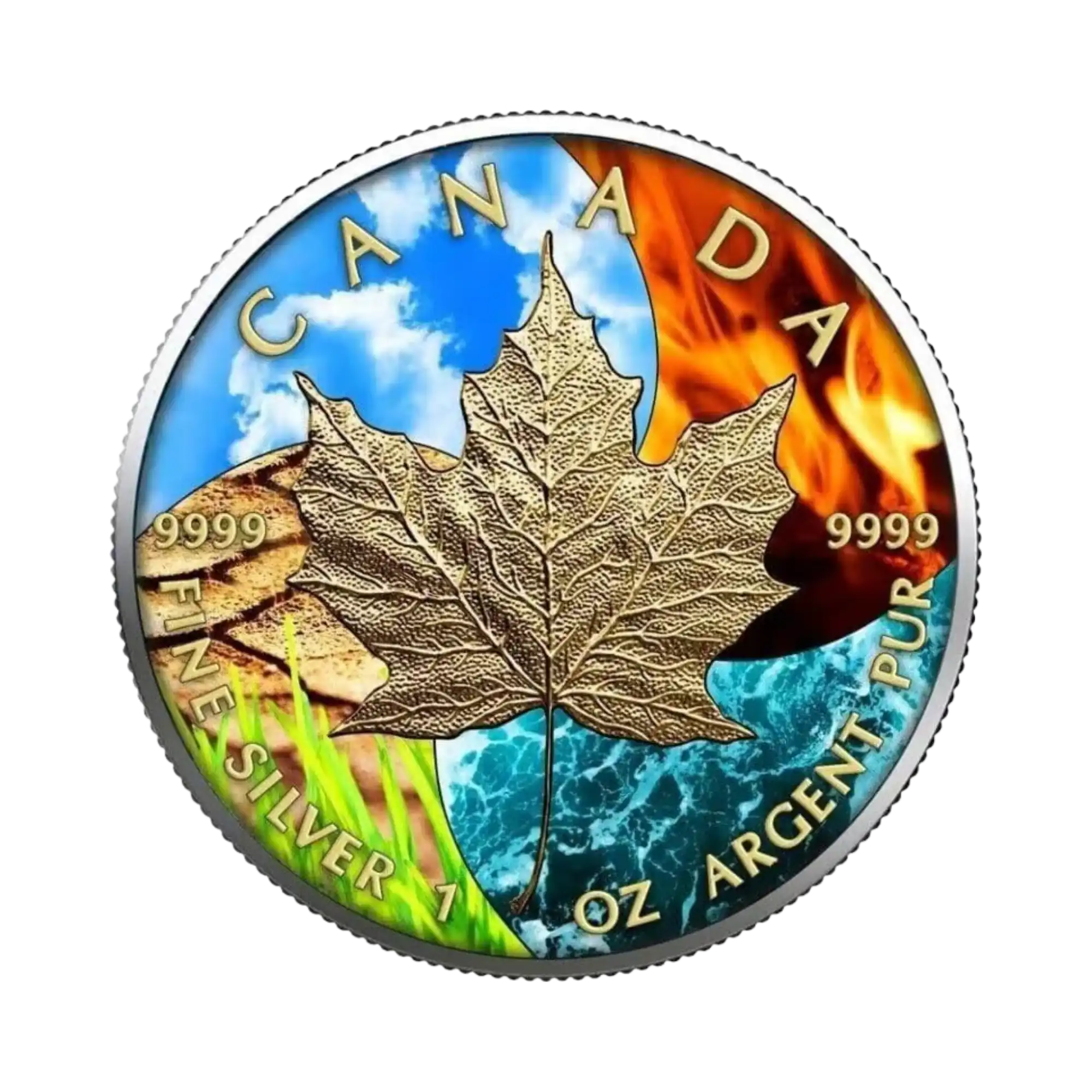 2023 4 Elements Holographic Maple Leaf 1oz Silver Coin