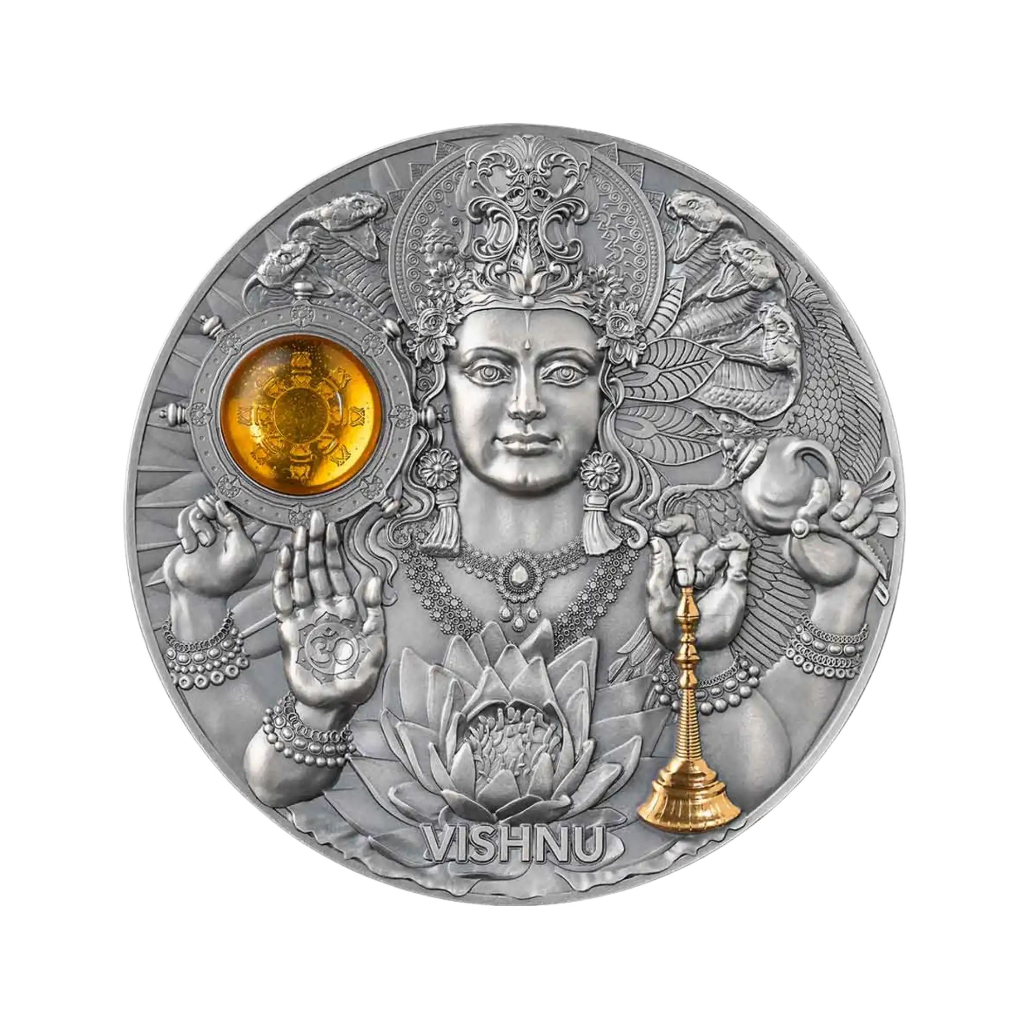 2023 Niue Divine Faces of the Sun Vishnu 3oz Silver Antiqued Coin
