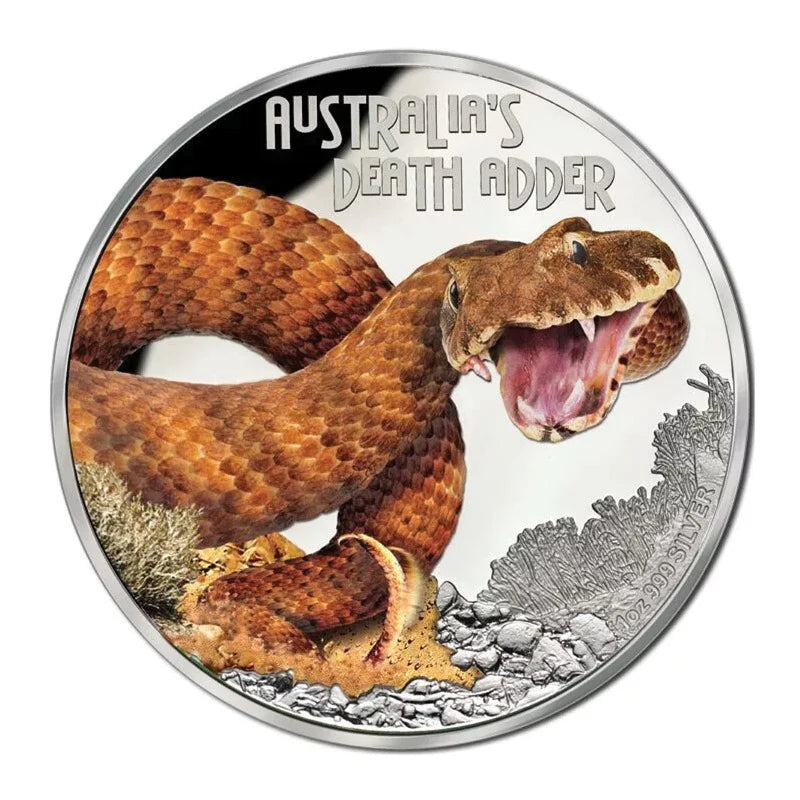 2016 Tuvalu Deadly & Dangerous Death Adder 1oz Silver Proof Coin