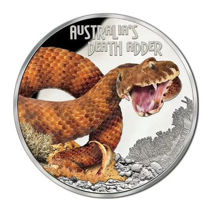 2016 Tuvalu Deadly & Dangerous Death Adder 1oz Silver Proof Coin