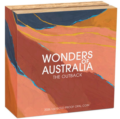 2026 Perth Mint Wonders of Australia Outback 1oz Gold Proof Opal Coin - Pre Order