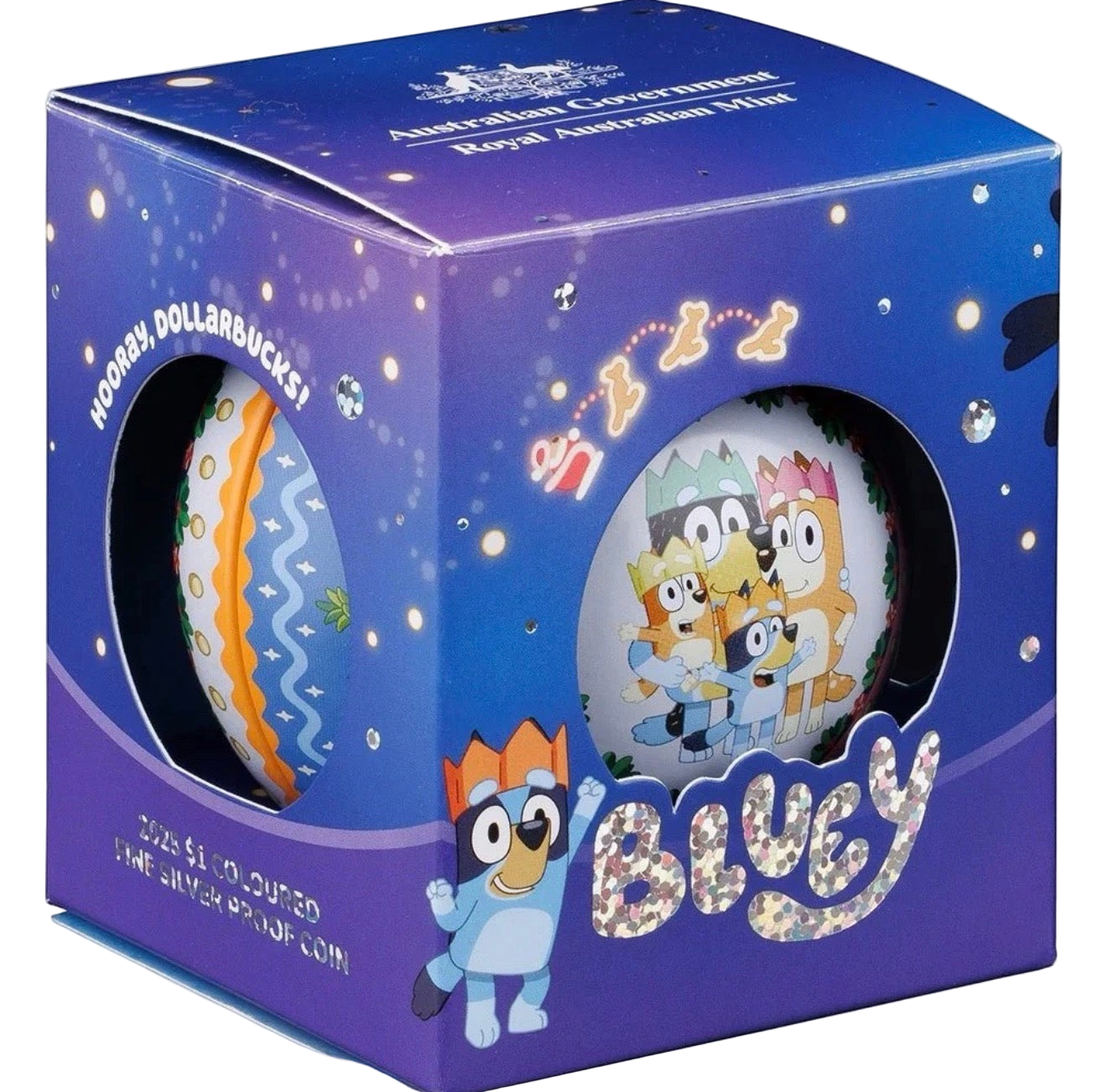 2025 RAM Bluey Christmas Coloured Fine Silver Proof Coin