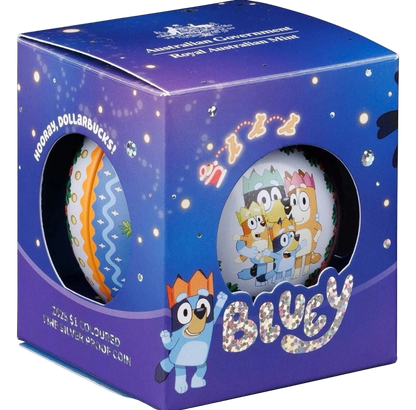 2025 RAM Bluey Christmas Coloured Fine Silver Proof Coin