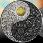 2026 Versus Heaven and Hell 3oz Silver Prooflike Gold-Plated Coin