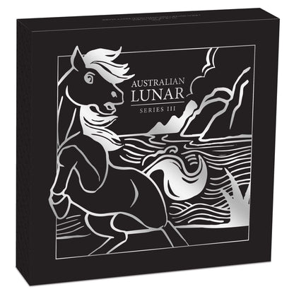 2026 Perth Mint Lunar Horse 1 Kilo Silver Coloured Coin with Gold Privy Mark