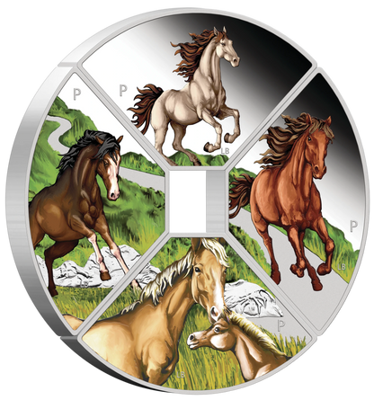 2026 Perth Mint Lunar Horse Quadrant 1oz Silver Proof Coloured 4 Coin Set - Pre Order