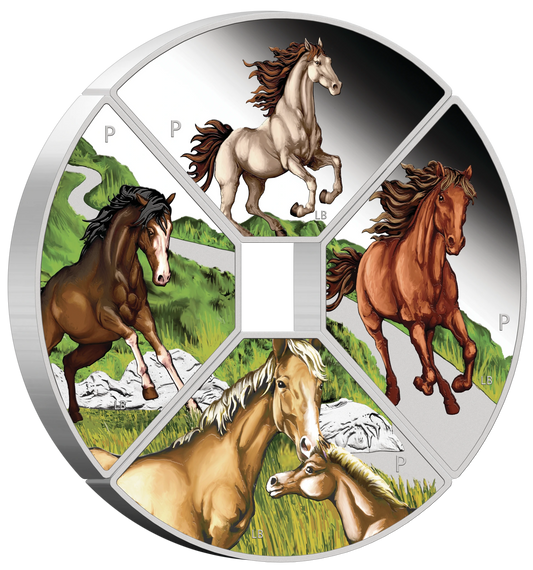 2026 Perth Mint Lunar Horse Quadrant 1oz Silver Proof Coloured 4 Coin Set - Pre Order