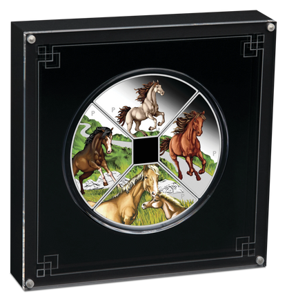 2026 Perth Mint Lunar Horse Quadrant 1oz Silver Proof Coloured 4 Coin Set - Pre Order