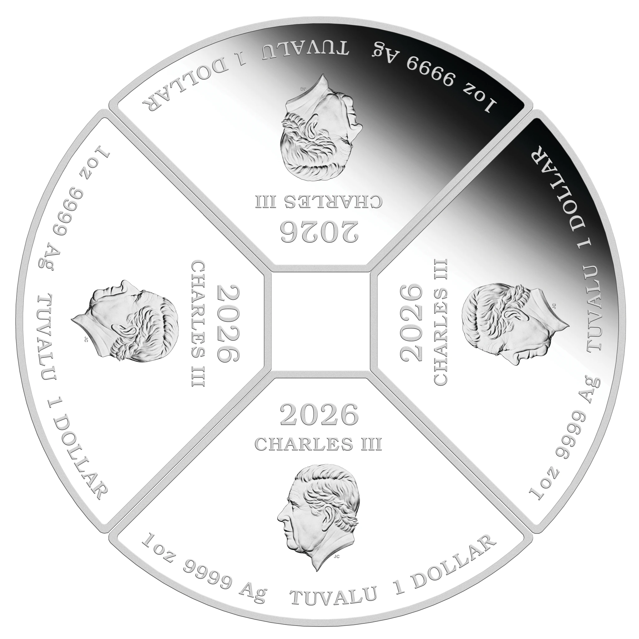 2026 Perth Mint Lunar Horse Quadrant 1oz Silver Proof Coloured 4 Coin Set