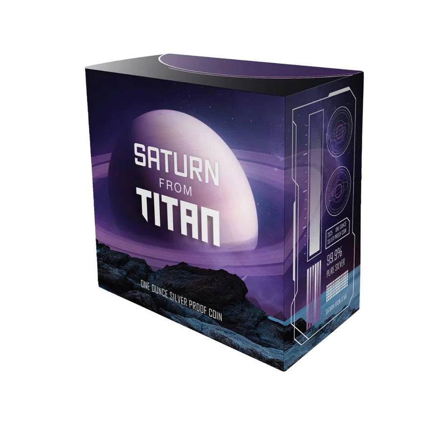 2025 Niue Saturn From Titan 1oz Silver Coloured Proof Coin