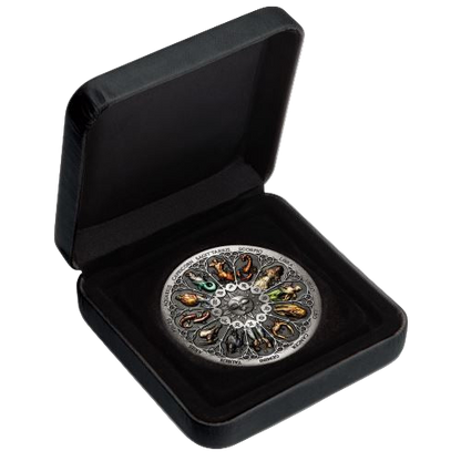 2020 PerthMint Zodiac 5oz Silver Antiqued Coloured Coin (with Original Box and Certificate) - No Outer Cover