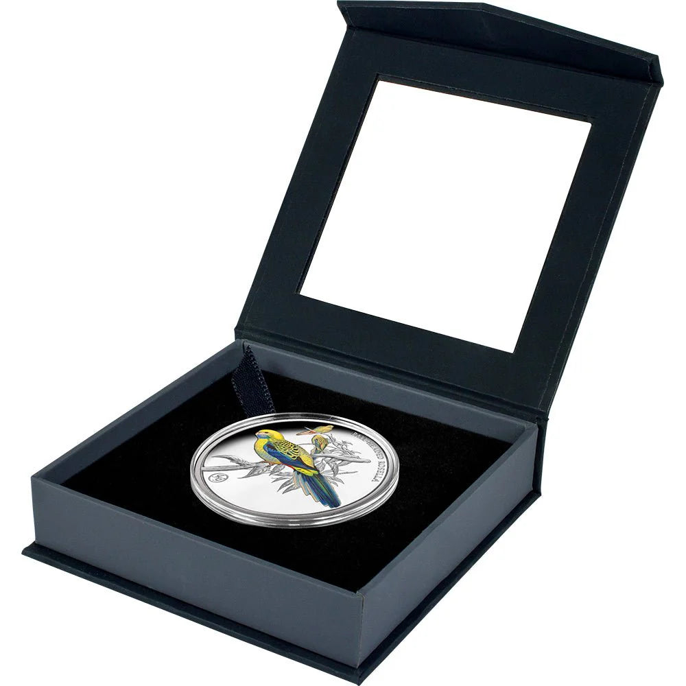 2026 Niue Birds of Australia Pale-headed Rosella 1oz Silver Coloured Proof Coin Cert