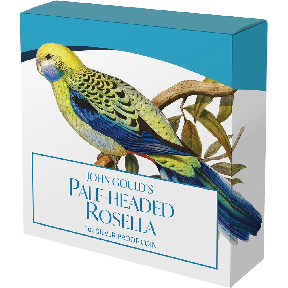 2026 Niue Birds of Australia Pale-headed Rosella 1oz Silver Coloured Proof Coin Cert