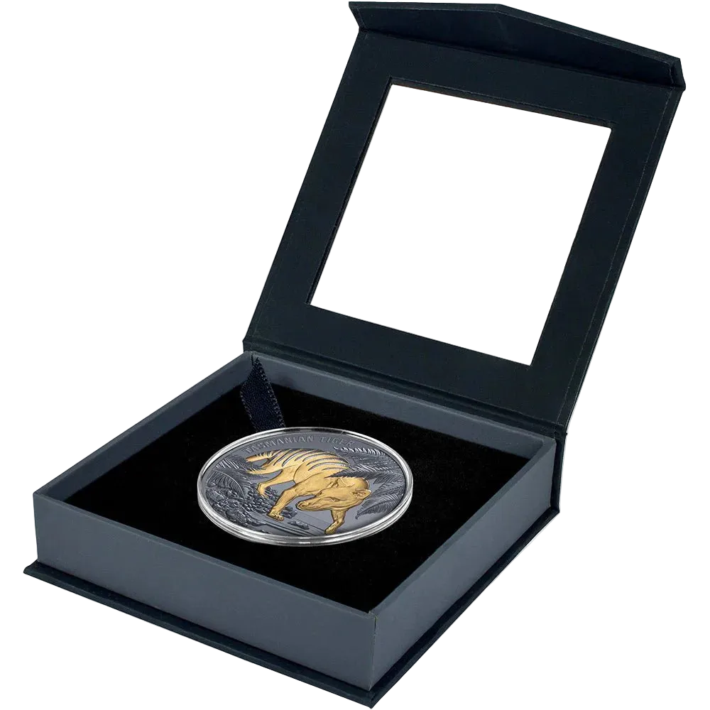 2026 Niue Tasmanian Tiger Gold-Plated 1oz Silver Black Proof Coin