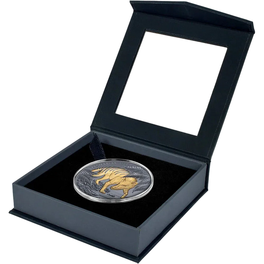 2026 Niue Tasmanian Tiger Gold-Plated 1oz Silver Black Proof Coin
