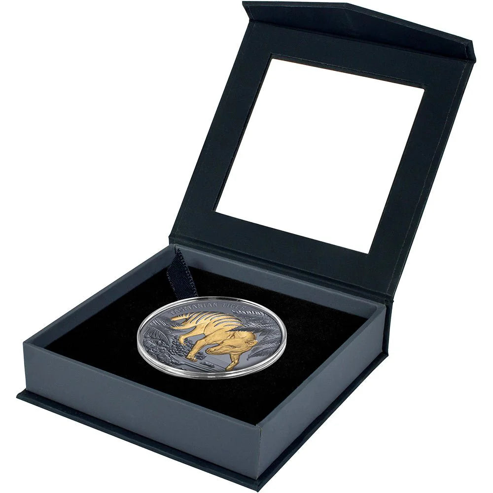 2026 Niue Tasmanian Tiger Gold-Plated 1oz Silver Black Proof Coin
