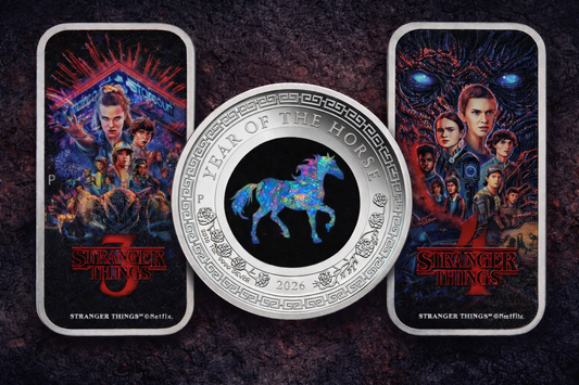 2026 Opal Lunar Horse, Stranger Things™ Season 3&4 Silver  1oz 3 Coin Collection