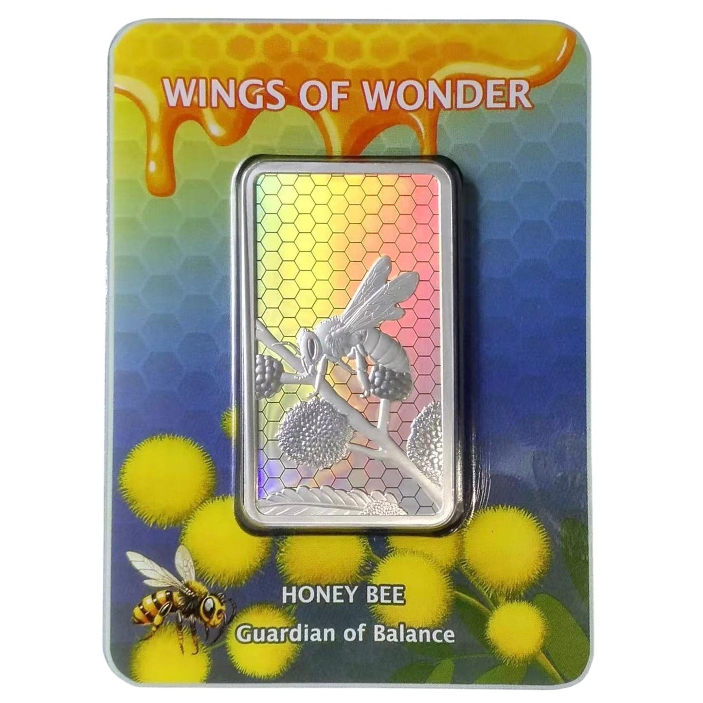 2026 CA Wings of Wonder – Honey Bee 1oz .999 Fine Silver Hologram Bar