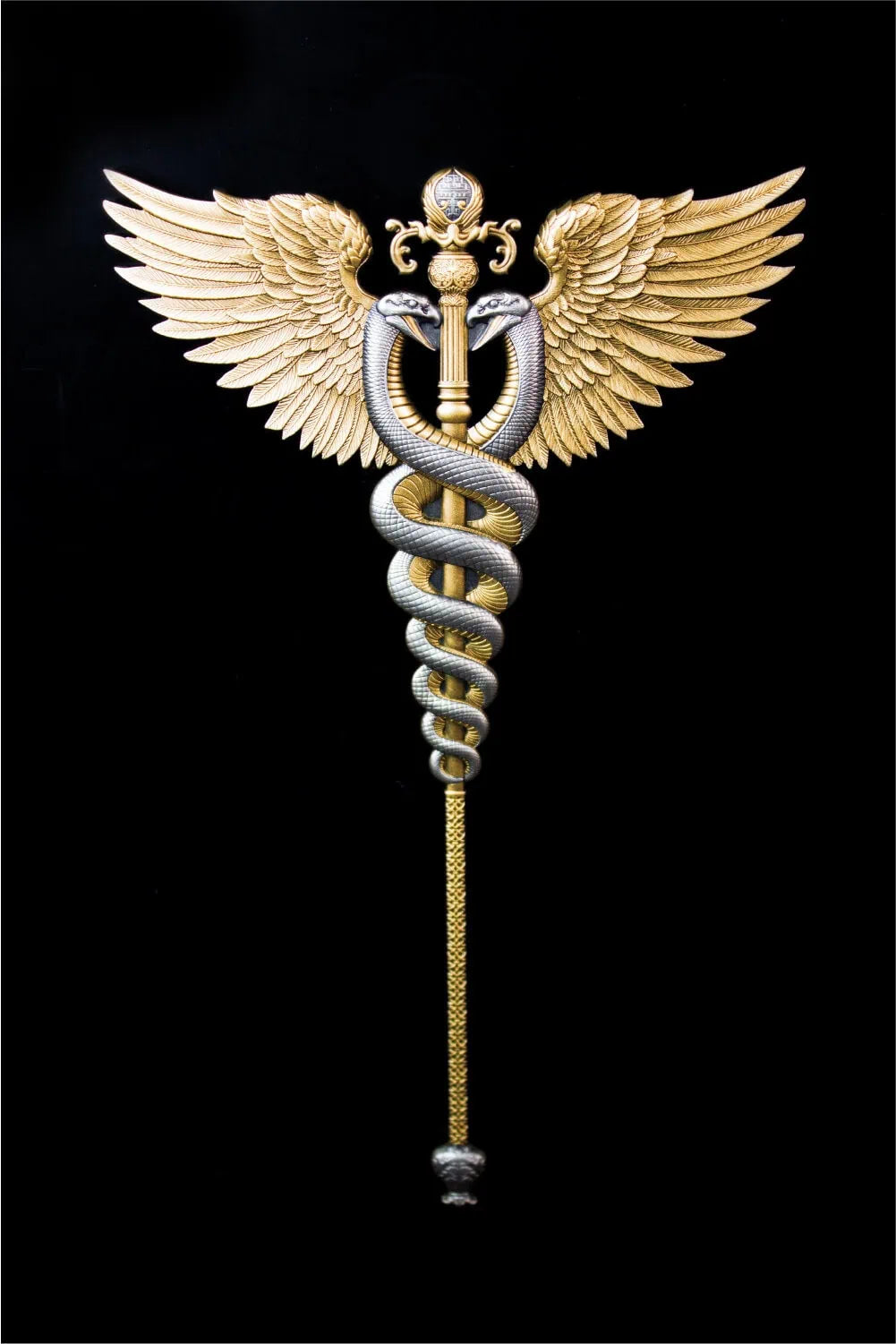 2025 South Korea Divine Weapons Winged 2.5 oz Silver Gilded Staff Coin