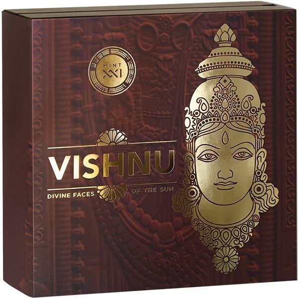 2023 Niue Divine Faces of the Sun Vishnu 3oz Antiqued Silver Coin