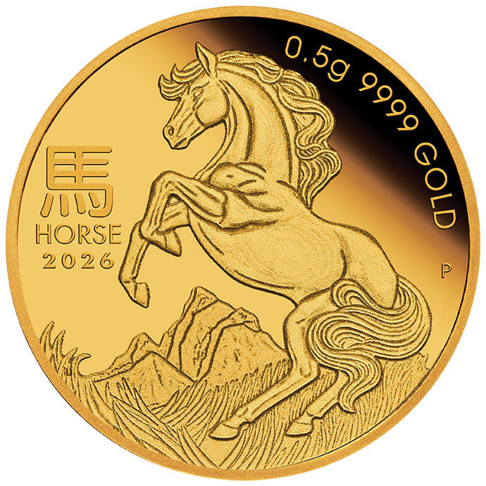 2026 Perth Mint Lunar Horse 0.5g Proof Gold Coin