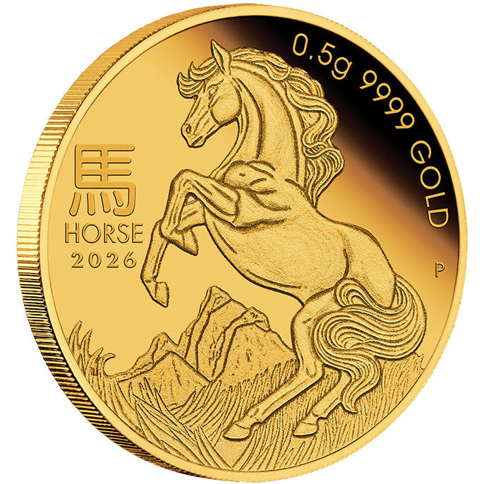 2026 Perth Mint Lunar Horse 0.5g Proof Gold Coin