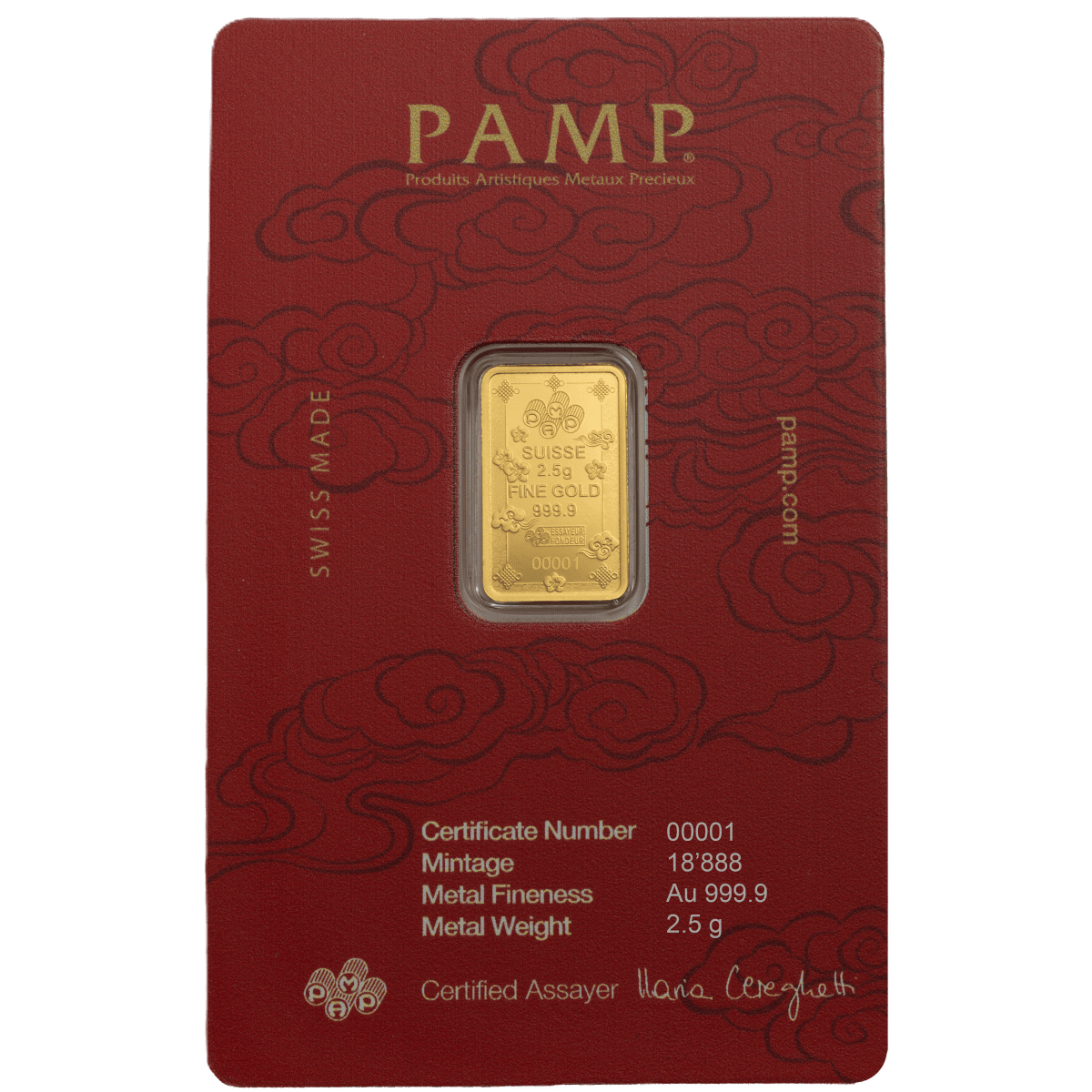 2026 PAMP Limited Edition Lucky Cat 2.5g Gold Bar #CG
