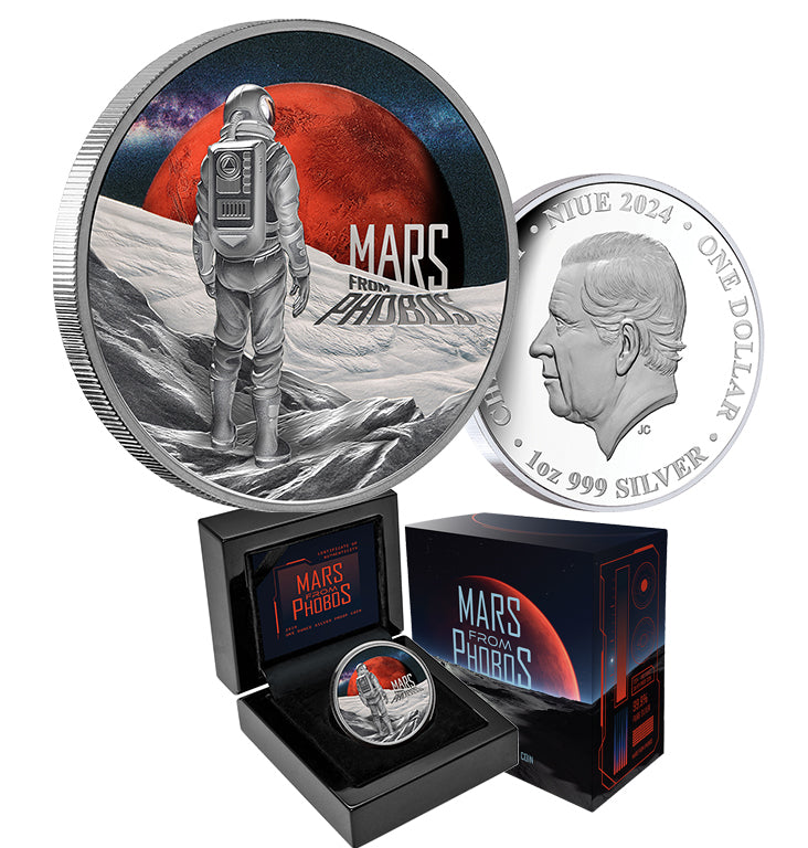 2024 Niue Mars From Phobos 1oz Silver Proof Coloured Coin