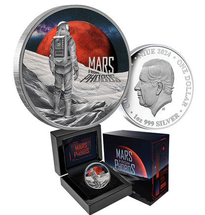 2024 Niue Mars From Phobos 1oz Silver Proof Coloured Coin