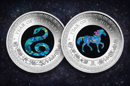 2026 & 2025 Lunar Opal Horse and Snake Silver Proof Coin Collection