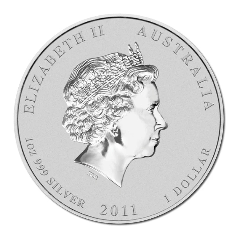 2011 Perth Mint Lunar Rabbit 1oz Silver Coloured Coin