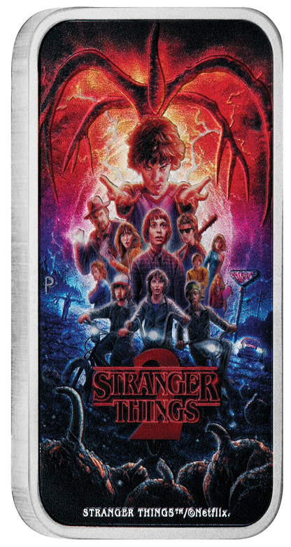 2026 Perth Mint Stranger Things - Season 2 1oz Silver Coloured Rectangular Coin