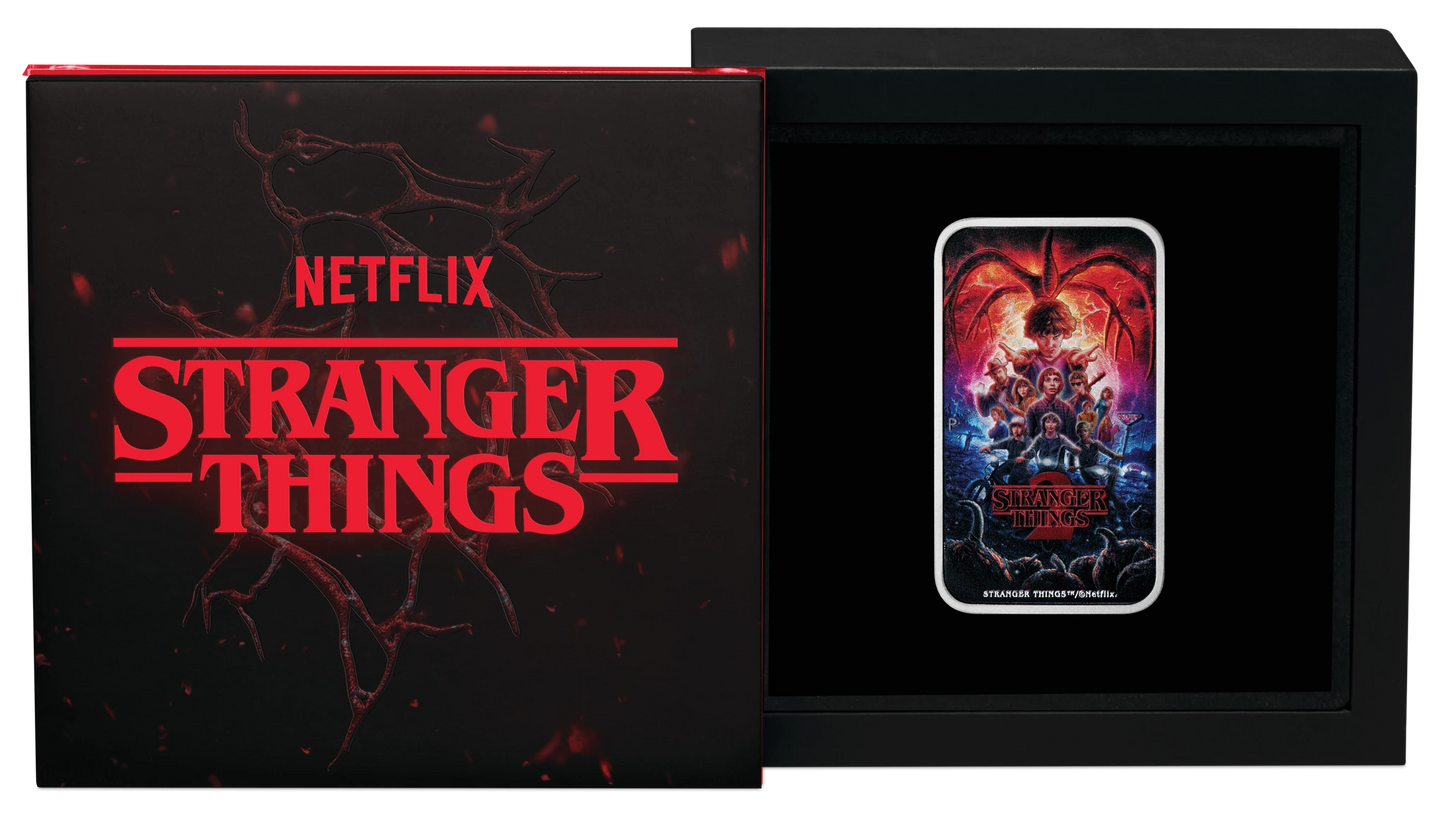 2026 Perth Mint Stranger Things - Season 2 1oz Silver Coloured Rectangular Coin