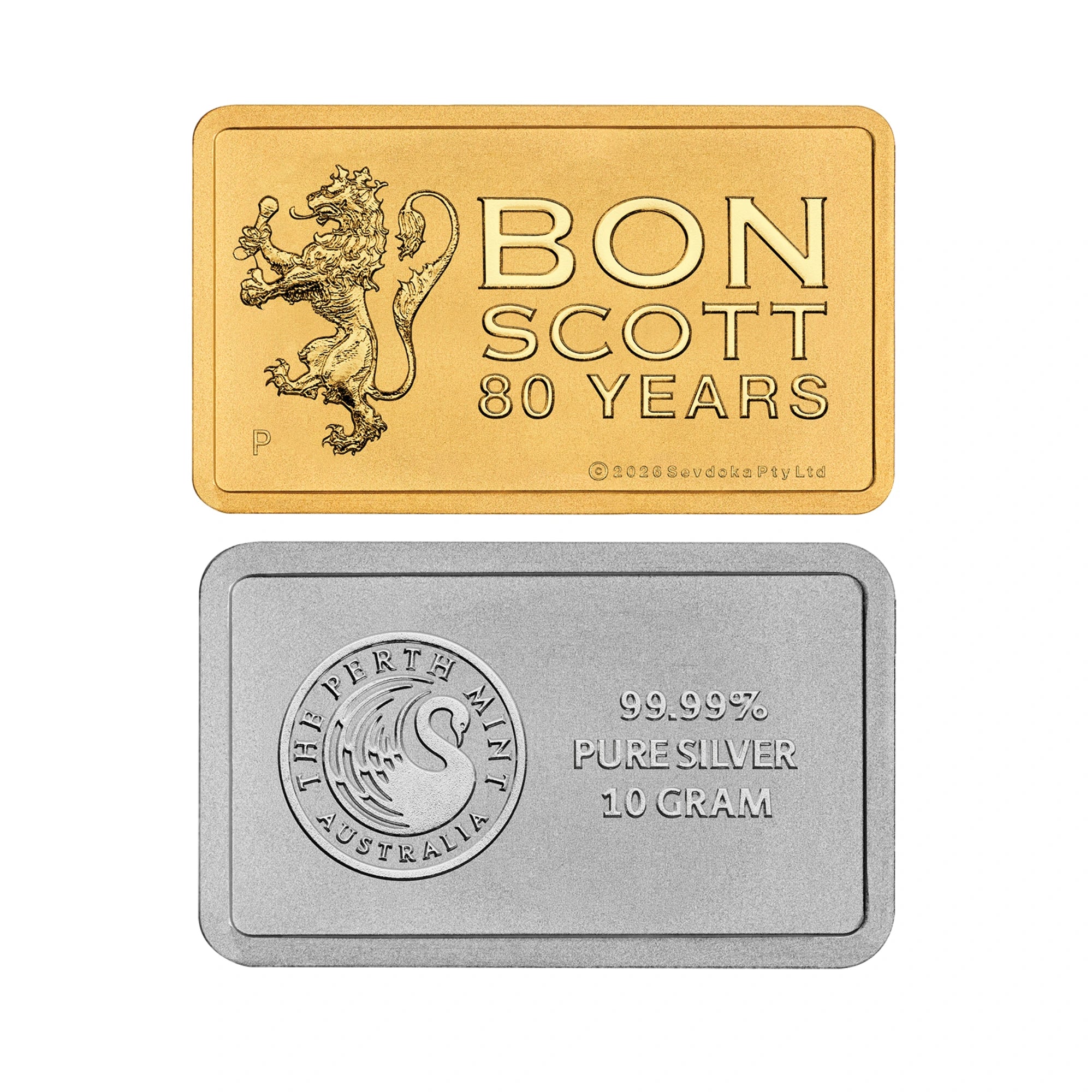 2026 Perth Mint Bon Scott Gold & Silver Minted Bar Collection