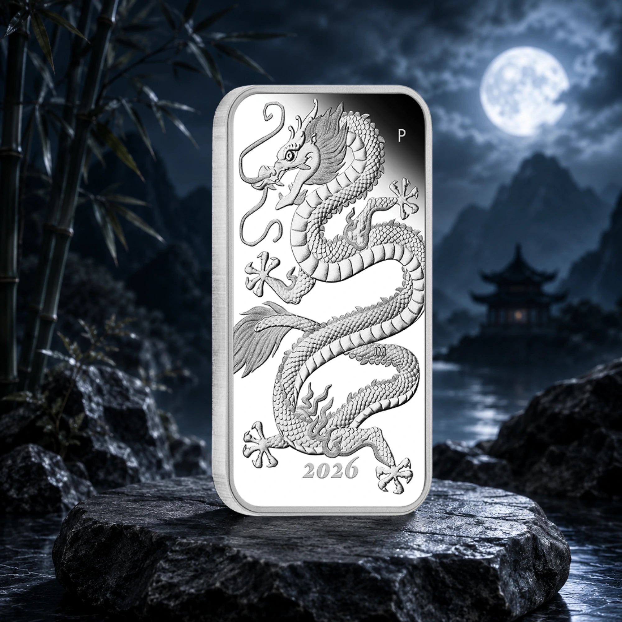 2026 Perth Mint Dragon 1oz Silver Proof Rectangular Bar