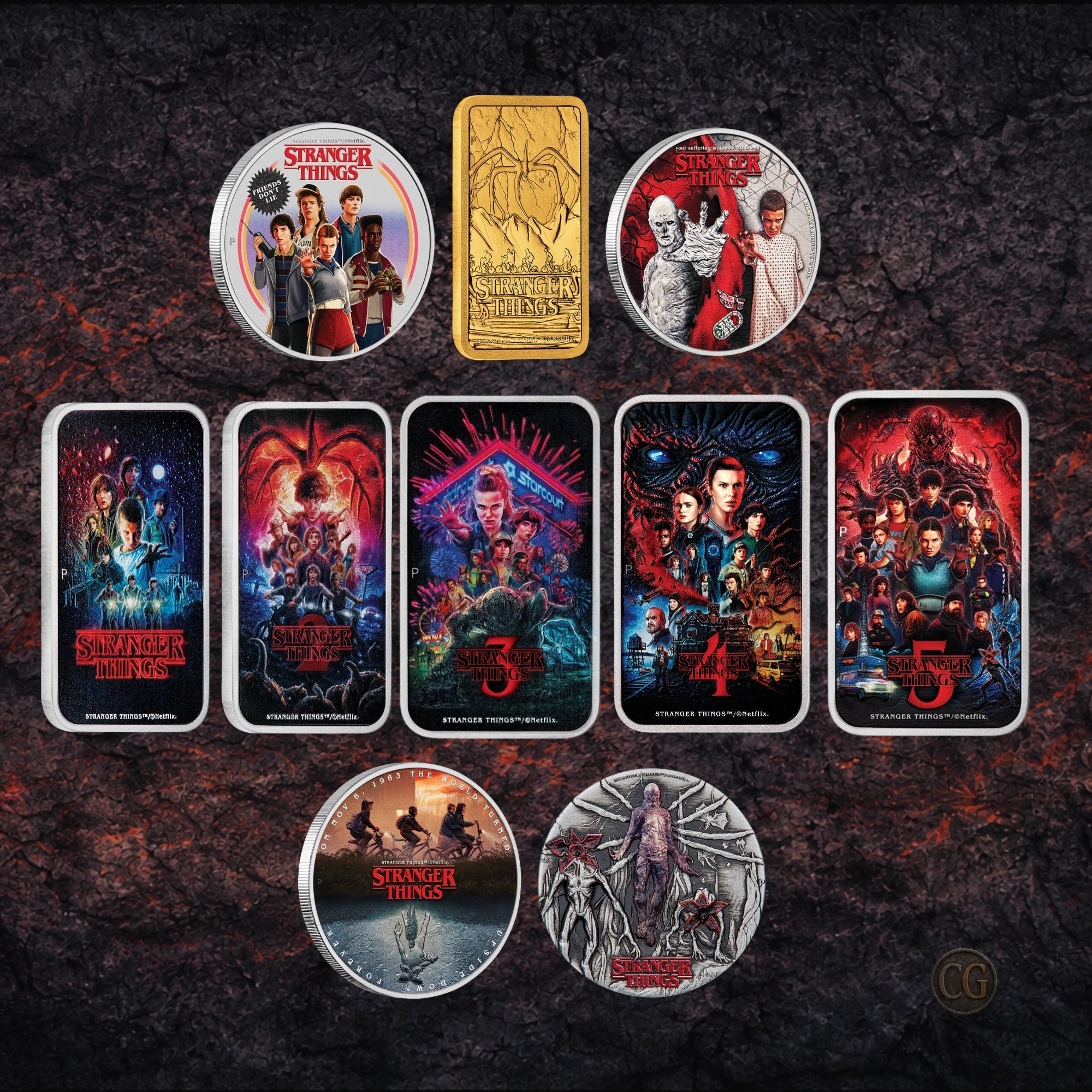 2026 Perth Mint Stranger Things Gold & Silver 10 Pieces Complete Collection