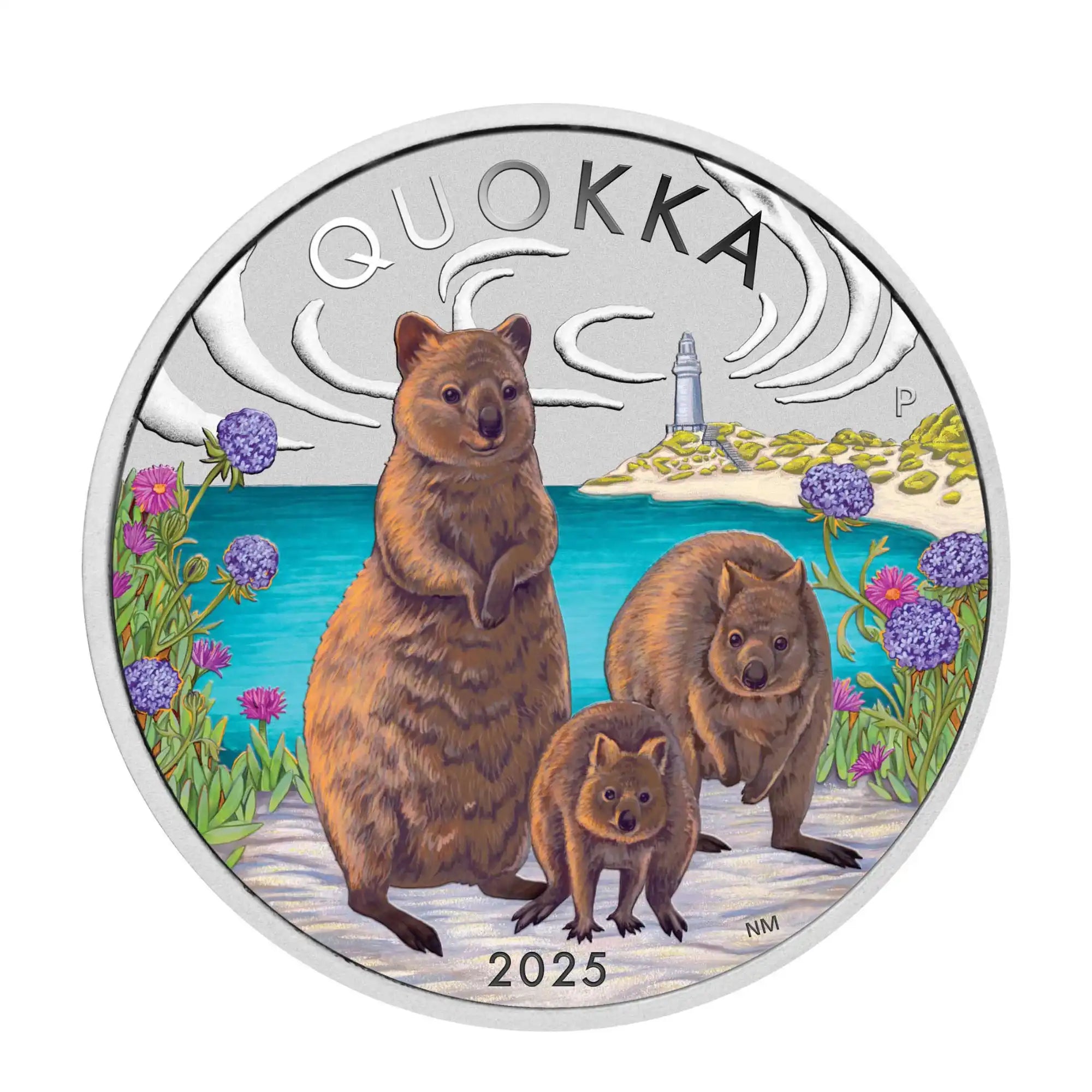2025 Perth Mint Quokka 1oz Silver Coloured High Relief Proof Coin