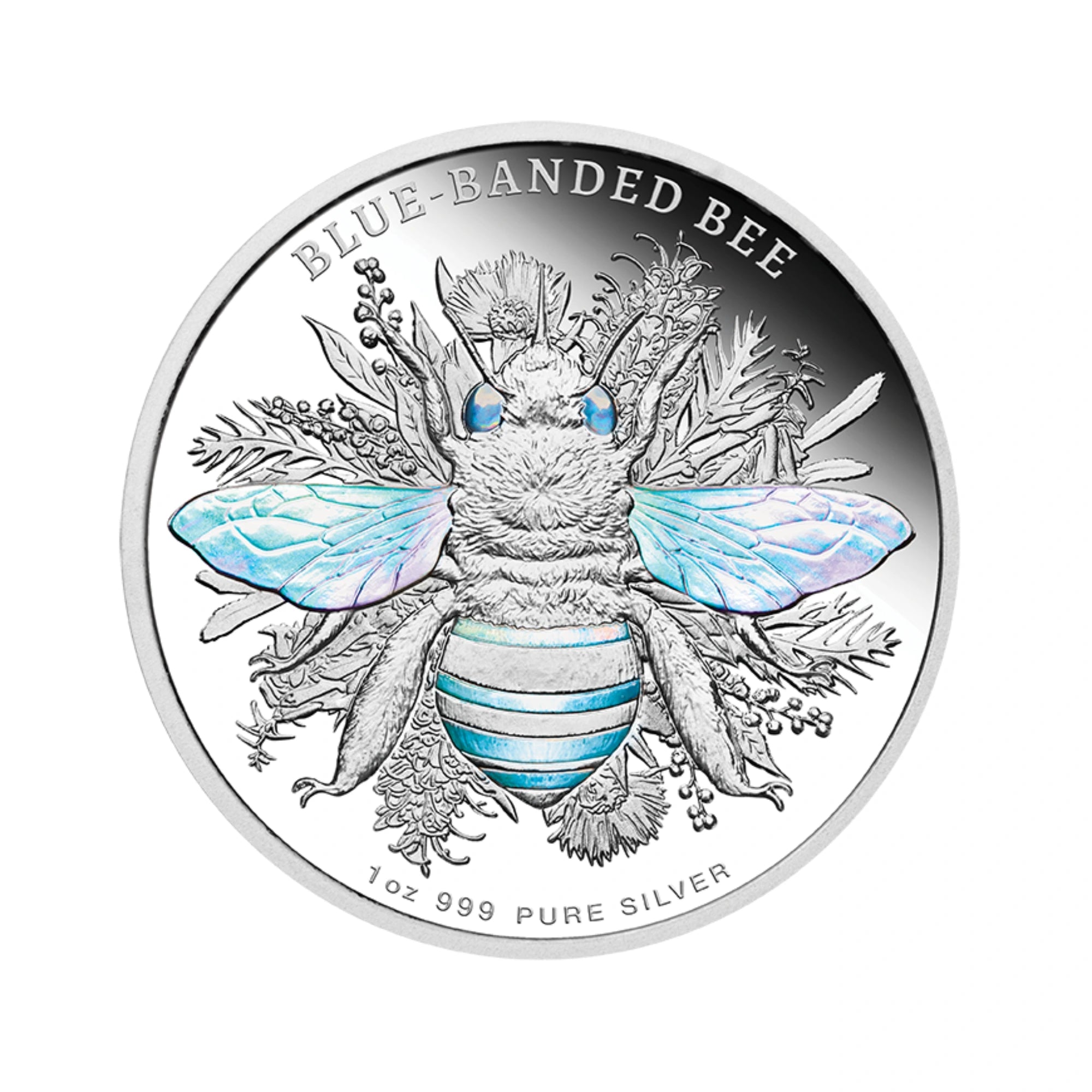 2025 Niue Blue Banded Bee 1oz Silver Proof Hologram Coin
